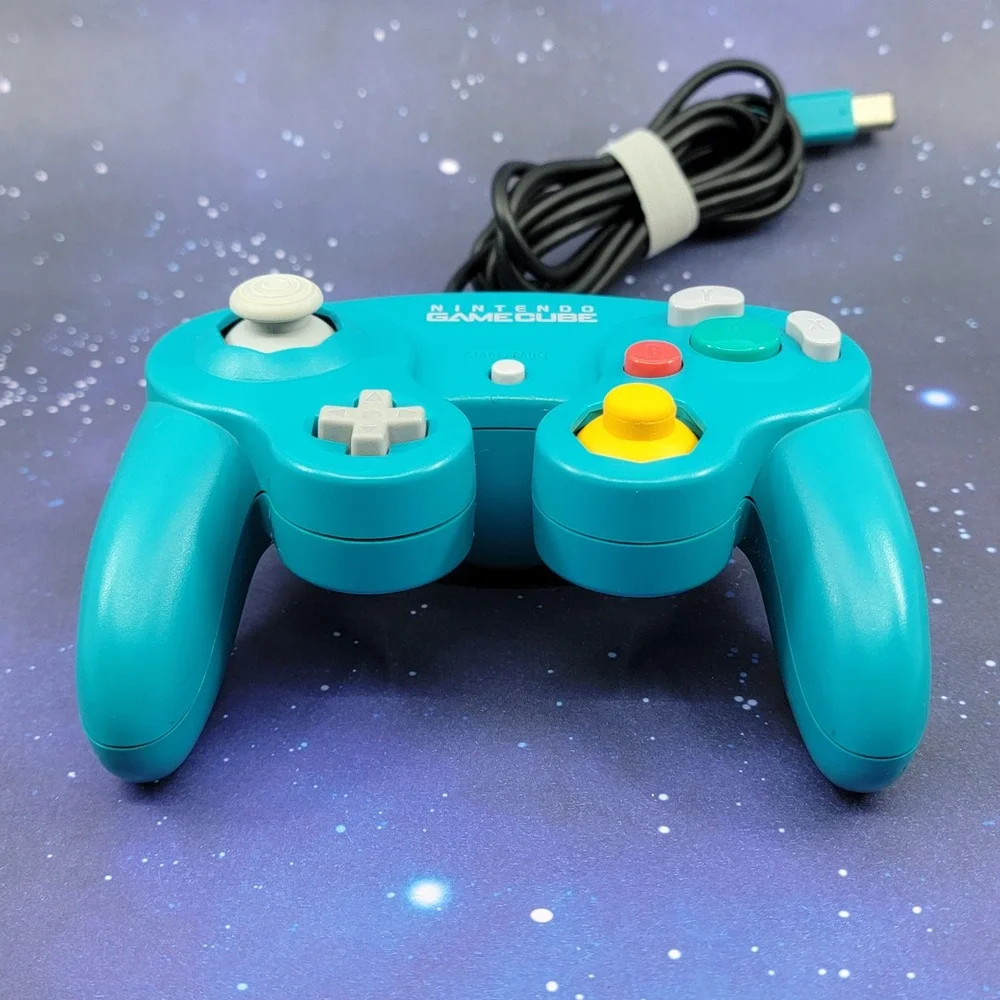 Nintendo GameCube Controller Emerald Blue Japan Import DOL-003 Wired Teal C